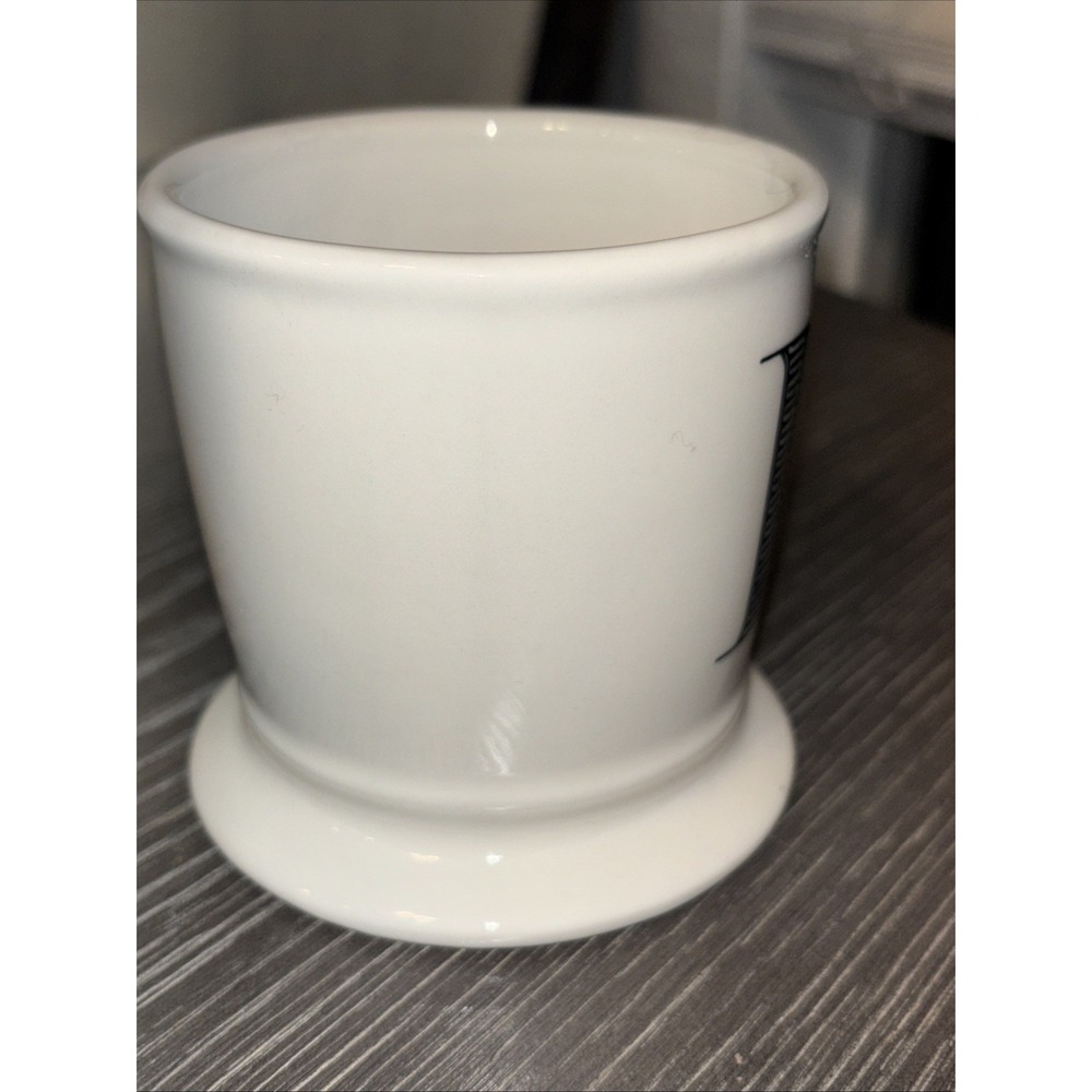 Anthropologie Monogram Initial Coffee Cup Shaving Mug Letter "D" White/Black EXC - Picture 3 of 5